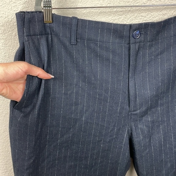 New Vince Pinstripe Virgin Wool Blend Flannel Trouser Pant Dark Navy Sz XXL - Picture 5 of 14